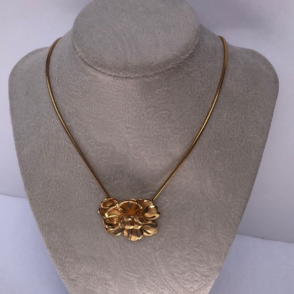 frostner Jewelry - Frostner vintage 12kt gf flower snake chain choker